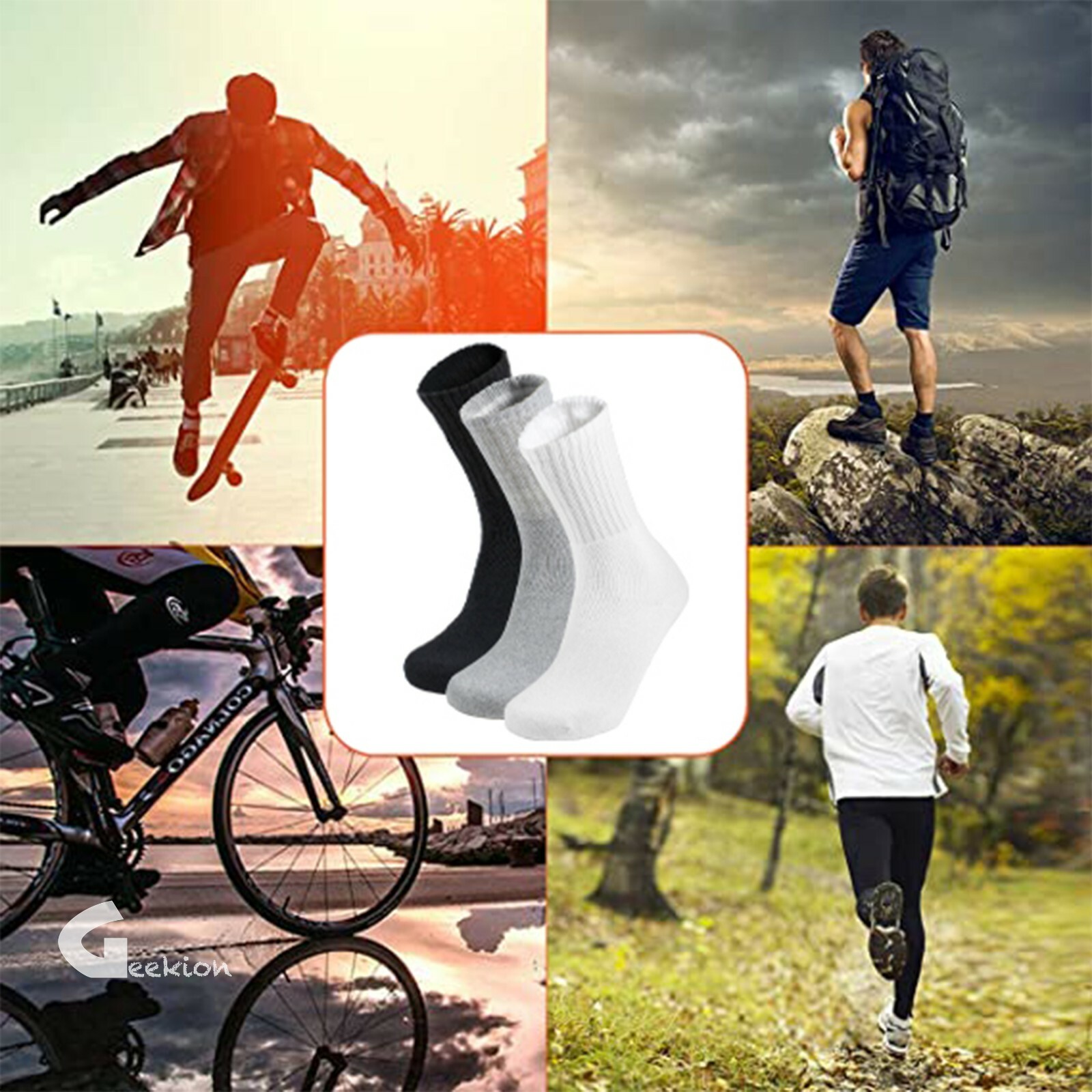 Lot 3-12 Pairs Mens Solid Sports Athletic Work Plain Crew Socks Size 9-11 10-13