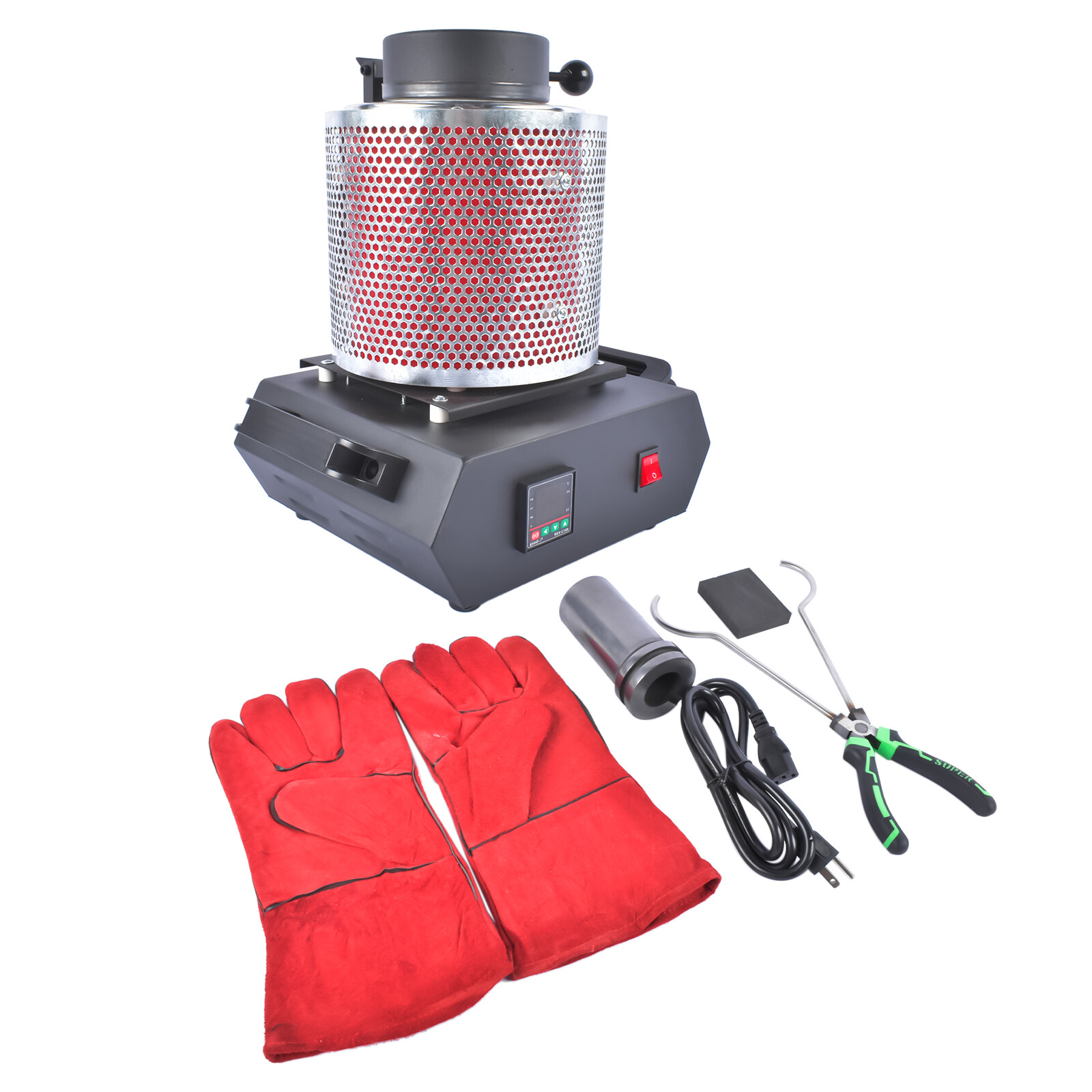 Electric Melting Furnace 1350W Electric Gold Smelting Furnace Kit 1KG/2KG/3KG