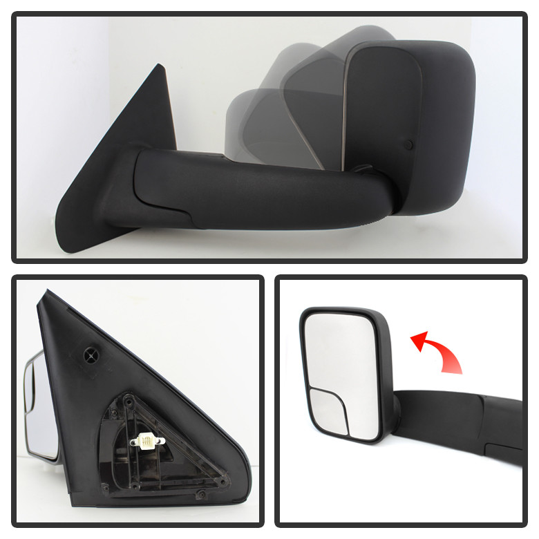 Pair 2002-2008 RAM 1500/03-09 2500 3500 Extend Flip Up Power+Heated Tow Mirrors