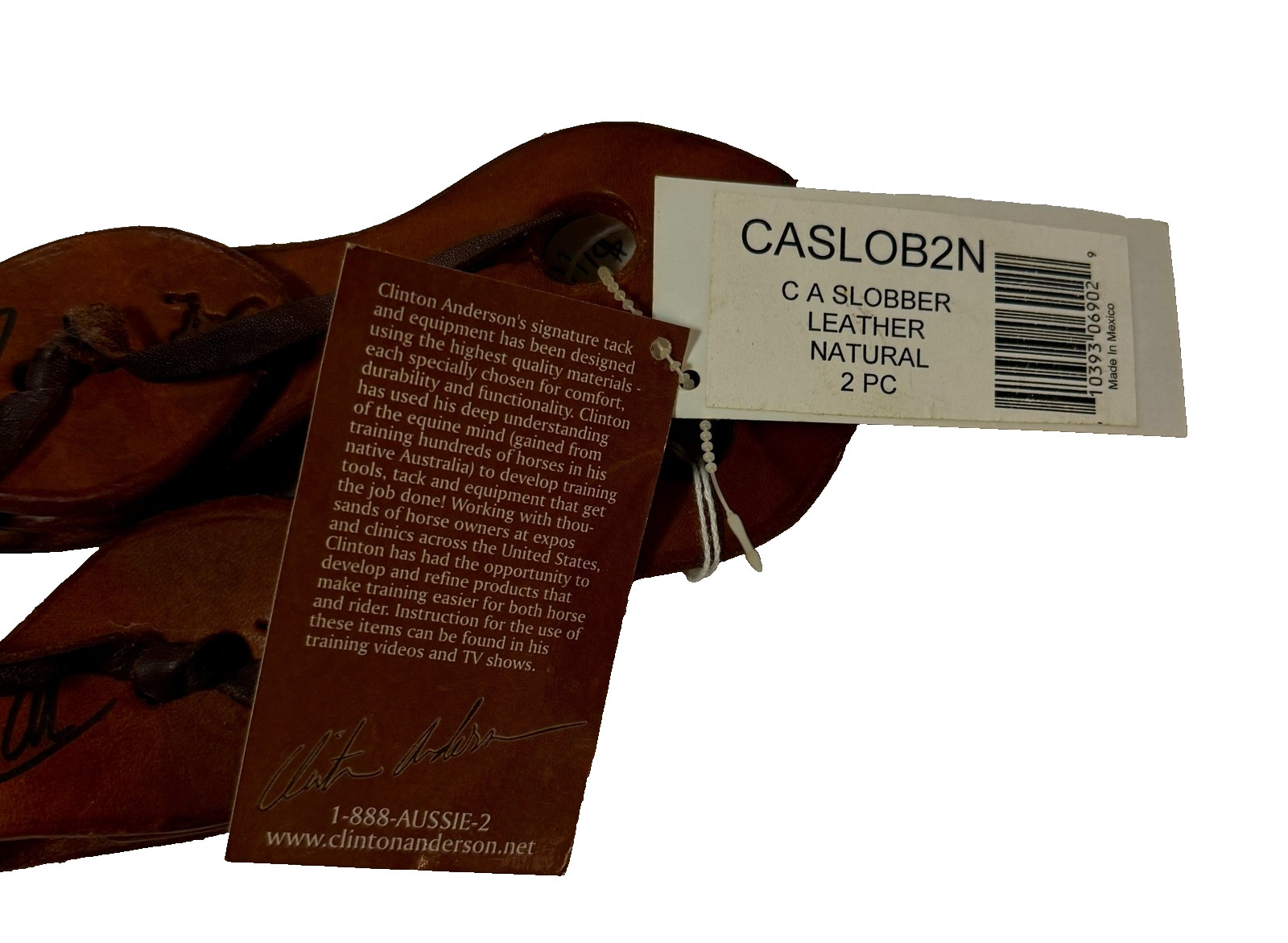 Signed Clinton Anderson Martin Saddlery Leather Slobber Straps Reins Horse Tack