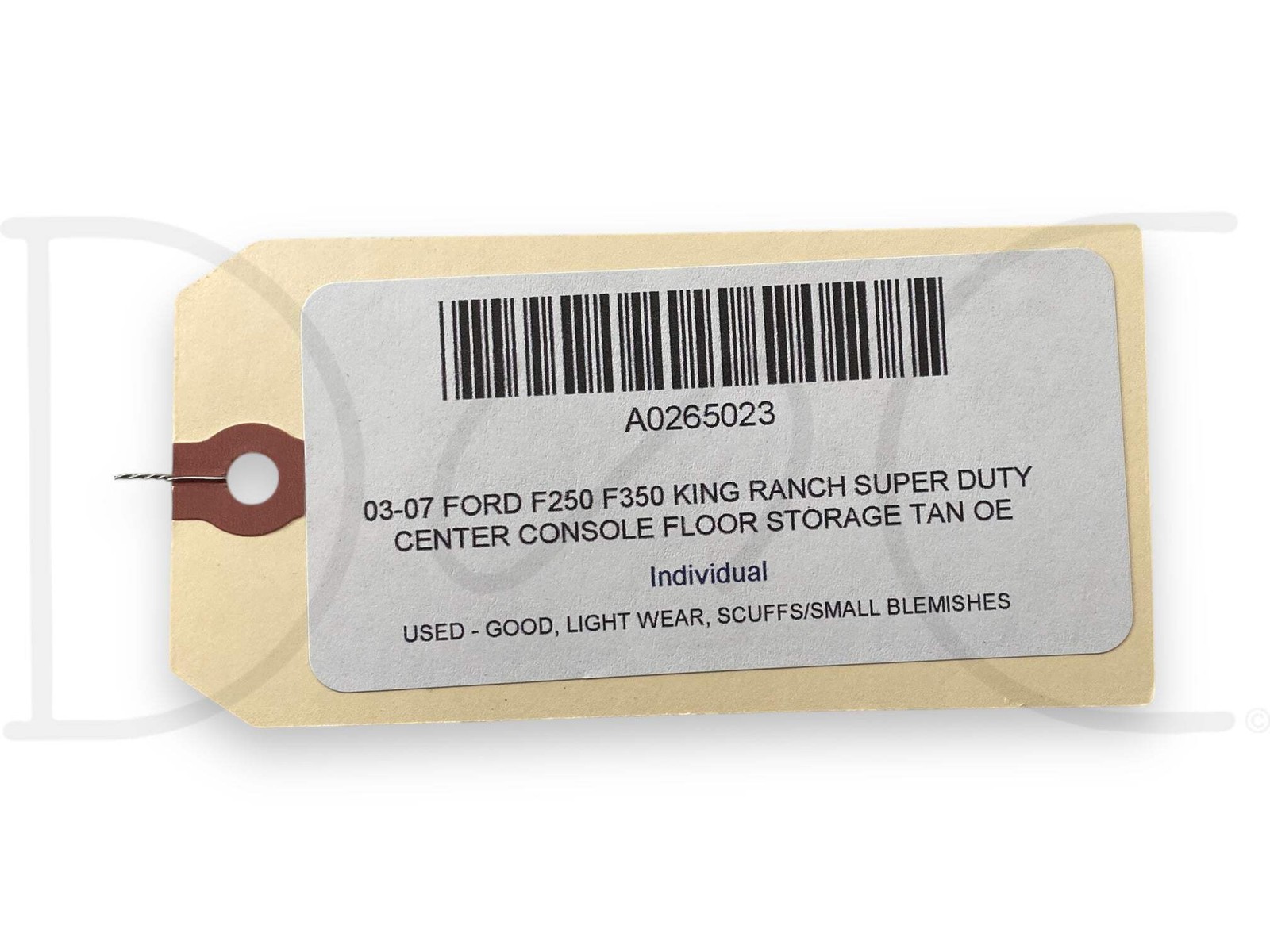 03-07 Ford F250 F350 King Ranch Super Duty Center Console Floor Storage Tan OE