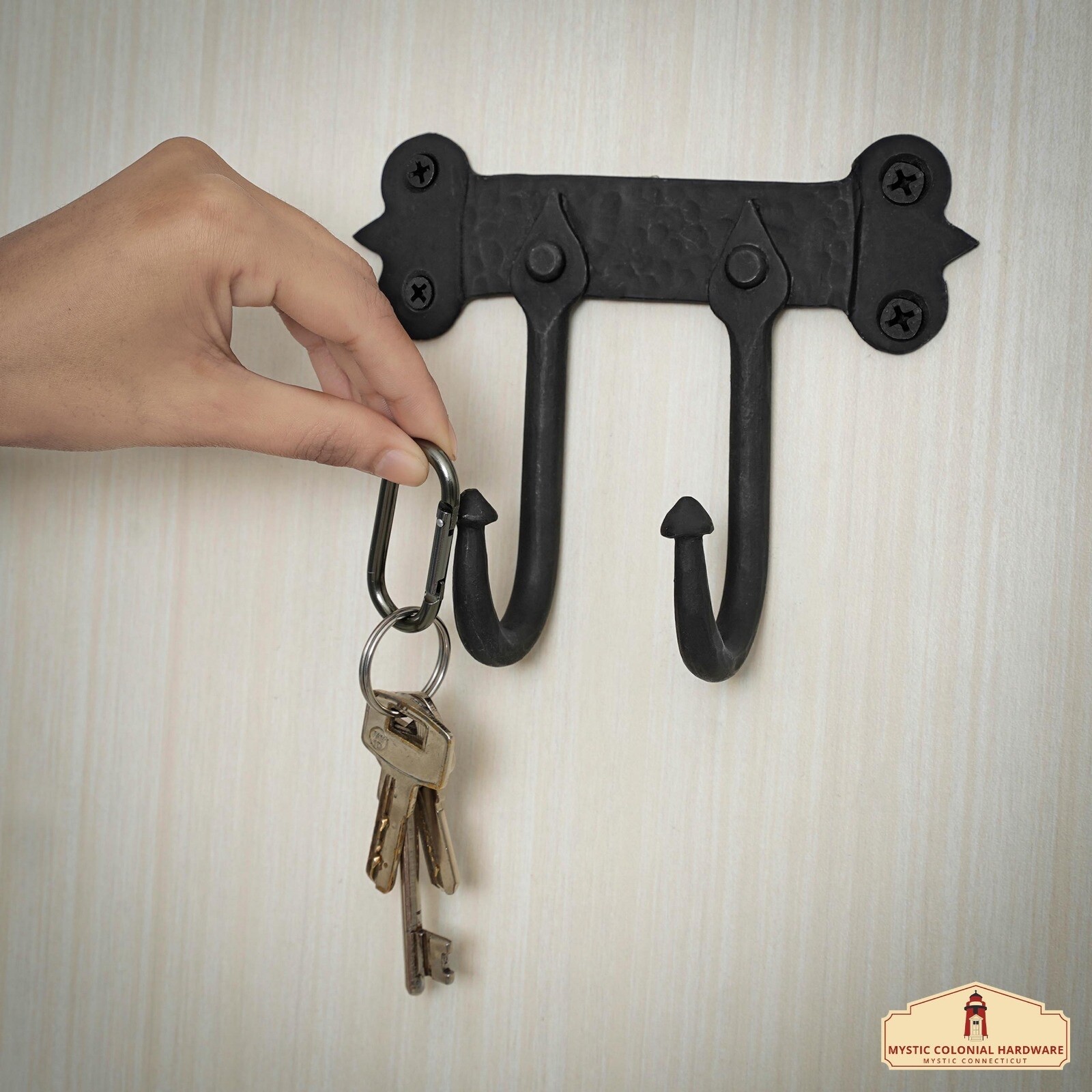 Coat Hook Rustic Cast Iron Door Home Hardware Accessory with Oil Black Finish
