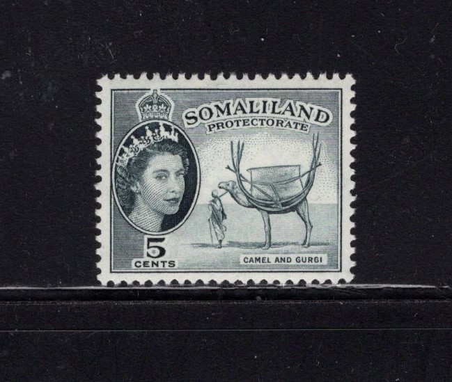 Somaliland Protectorate 1953 5c Camel with Gurgi Somali tent MLH SG 137 Sc 128