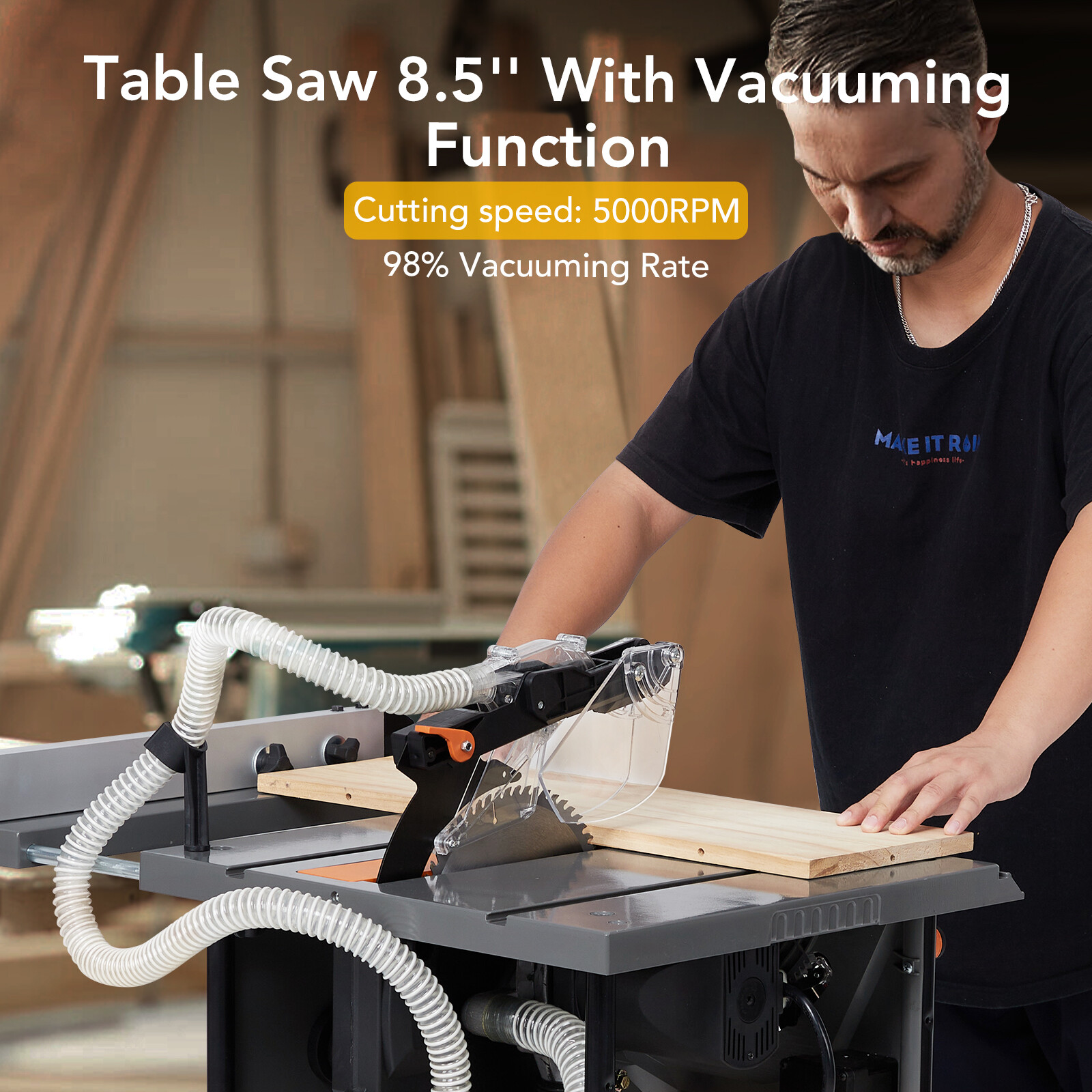 Portable Compact Heavy Duty Table Saw 15Amp 8-1/2 in DIY Projects Work Shop