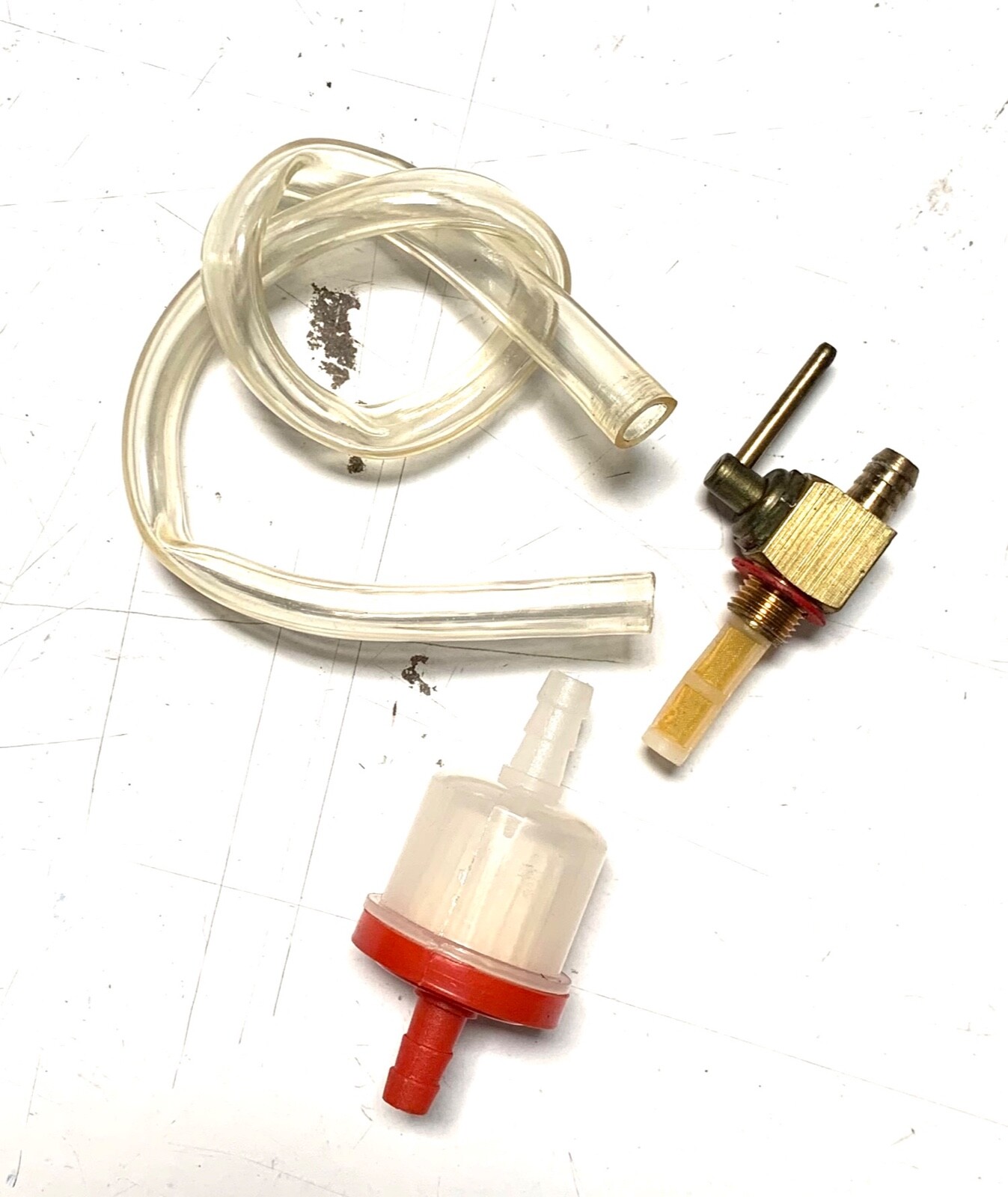 Valve Brass petcock Fuel line CLEAR FILTER 80cc 100cc 49cc gas motor bike engine