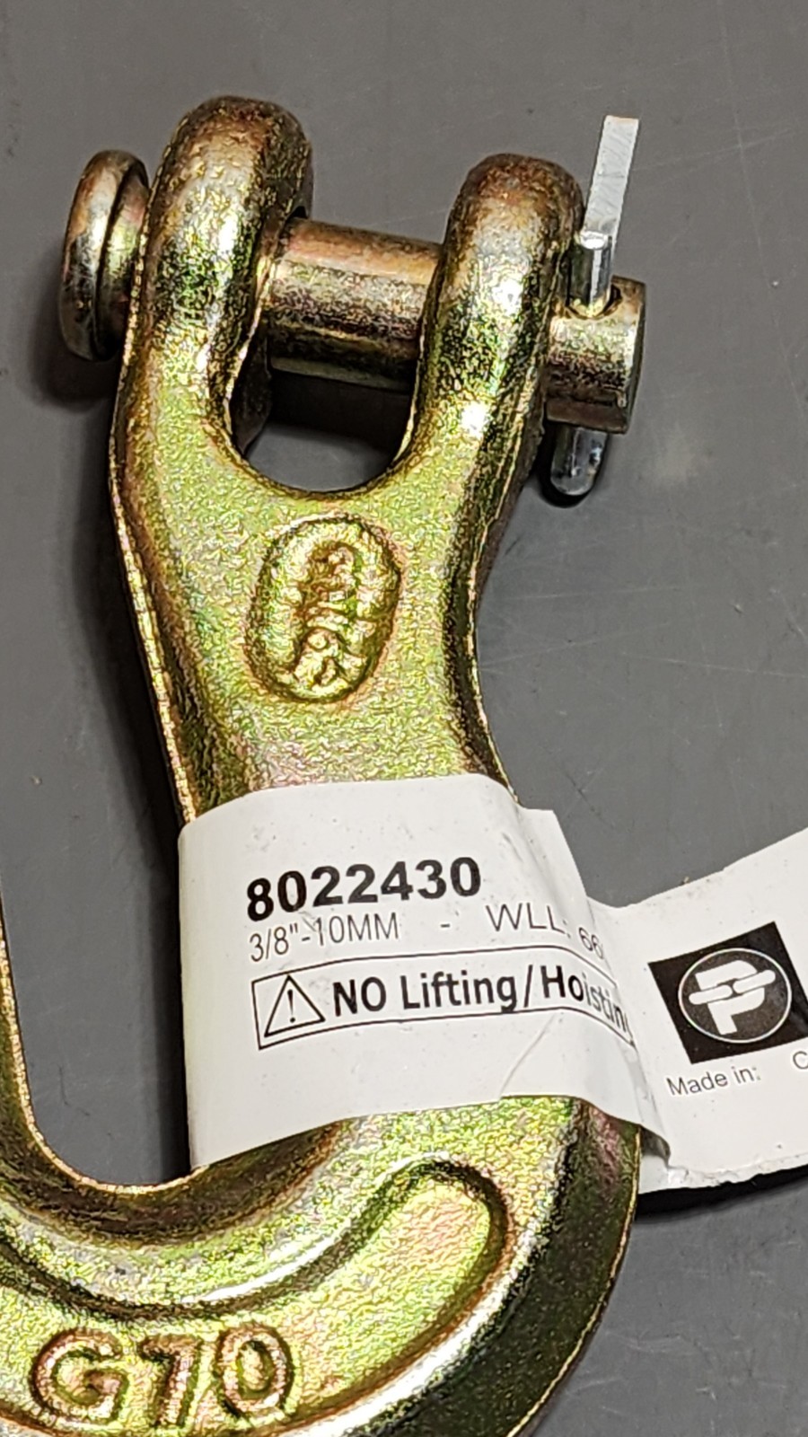 Peerless 3/8" Clevis Slip Chain Grab Hook Tow Chain G70 8022430 (Qty 10)