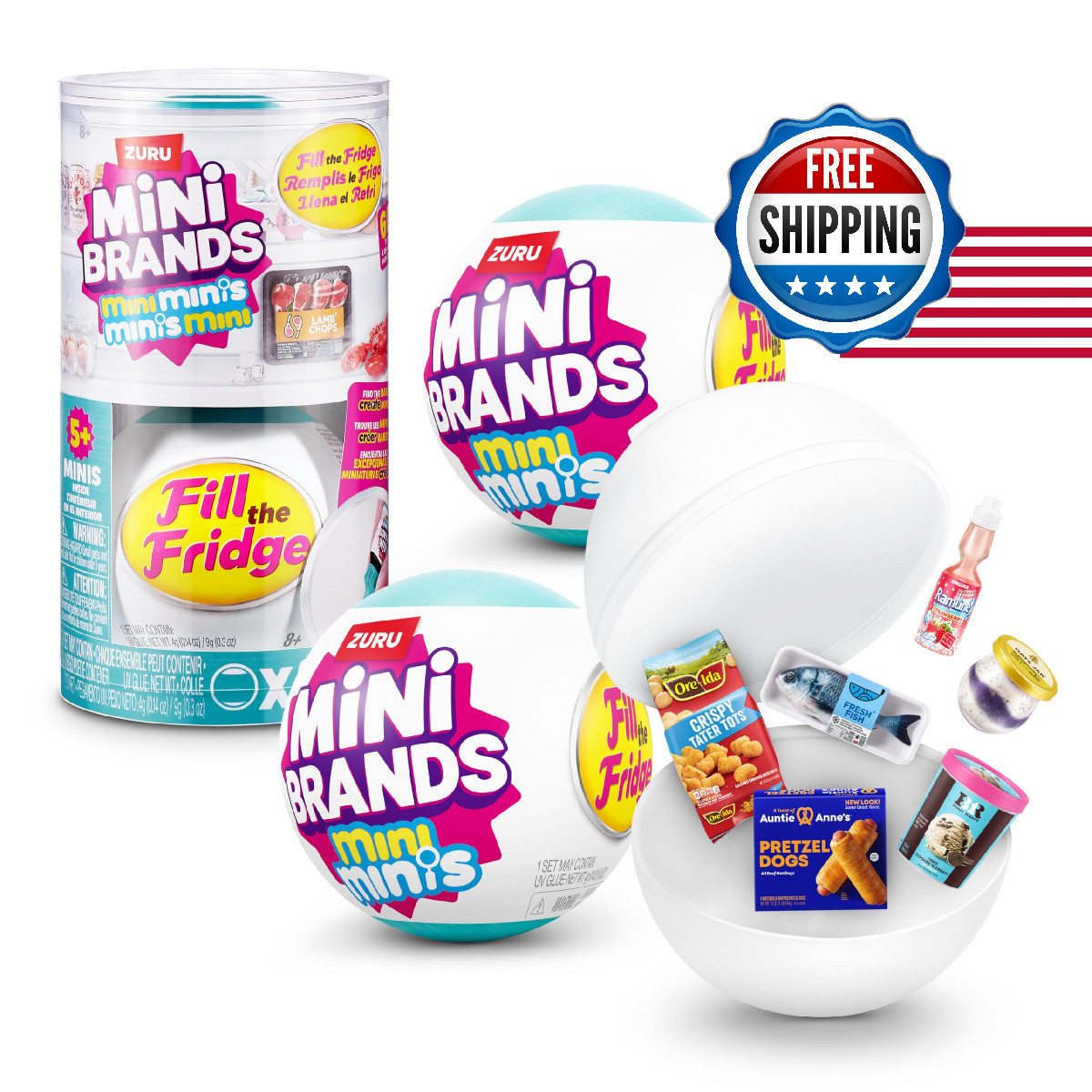 Mini Brands Fill The Fridge Mini Minis Series 1 by ZURU, Collectible Miniature T