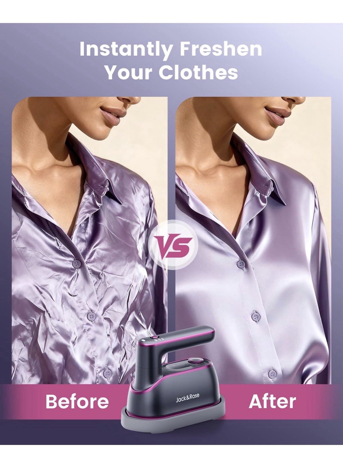 Jack and Rose Travel Steamer Iron Clothes Portable Handheld 1200W Fast Heat