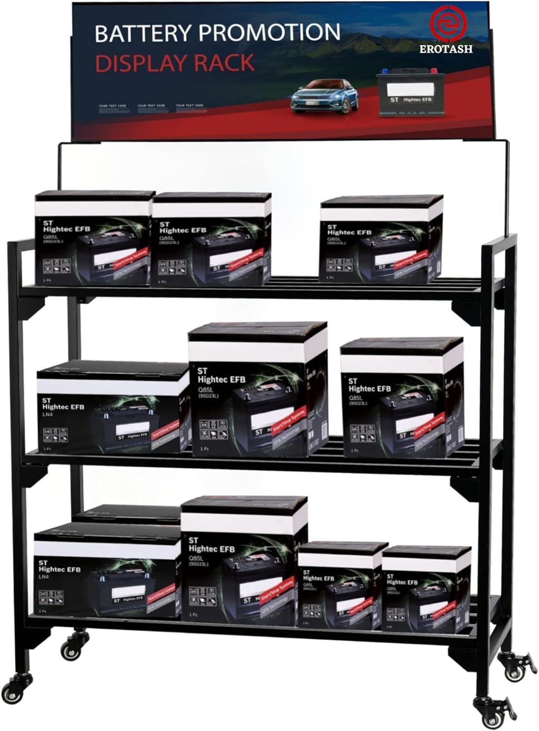 Battery Rack Car Storage Battery Holder Display Rack Storage Shelf Garage Works