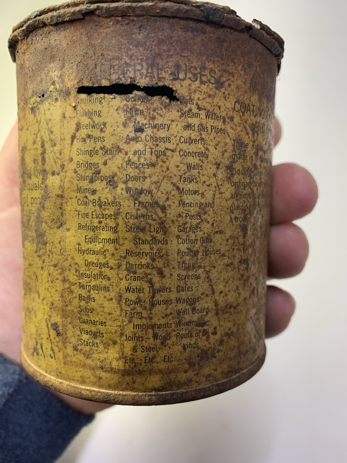 Vintage Mule-Hide Roofs plastic stay-tite cement 1 lb can, The Lehon Co, Chicago