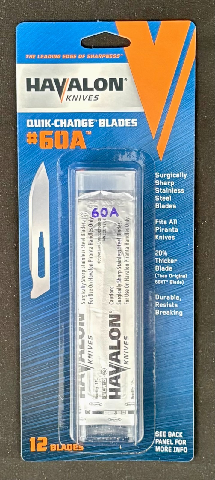 Havalon Knives Replacement Piranta #60A Stainless Steel Blades NEW