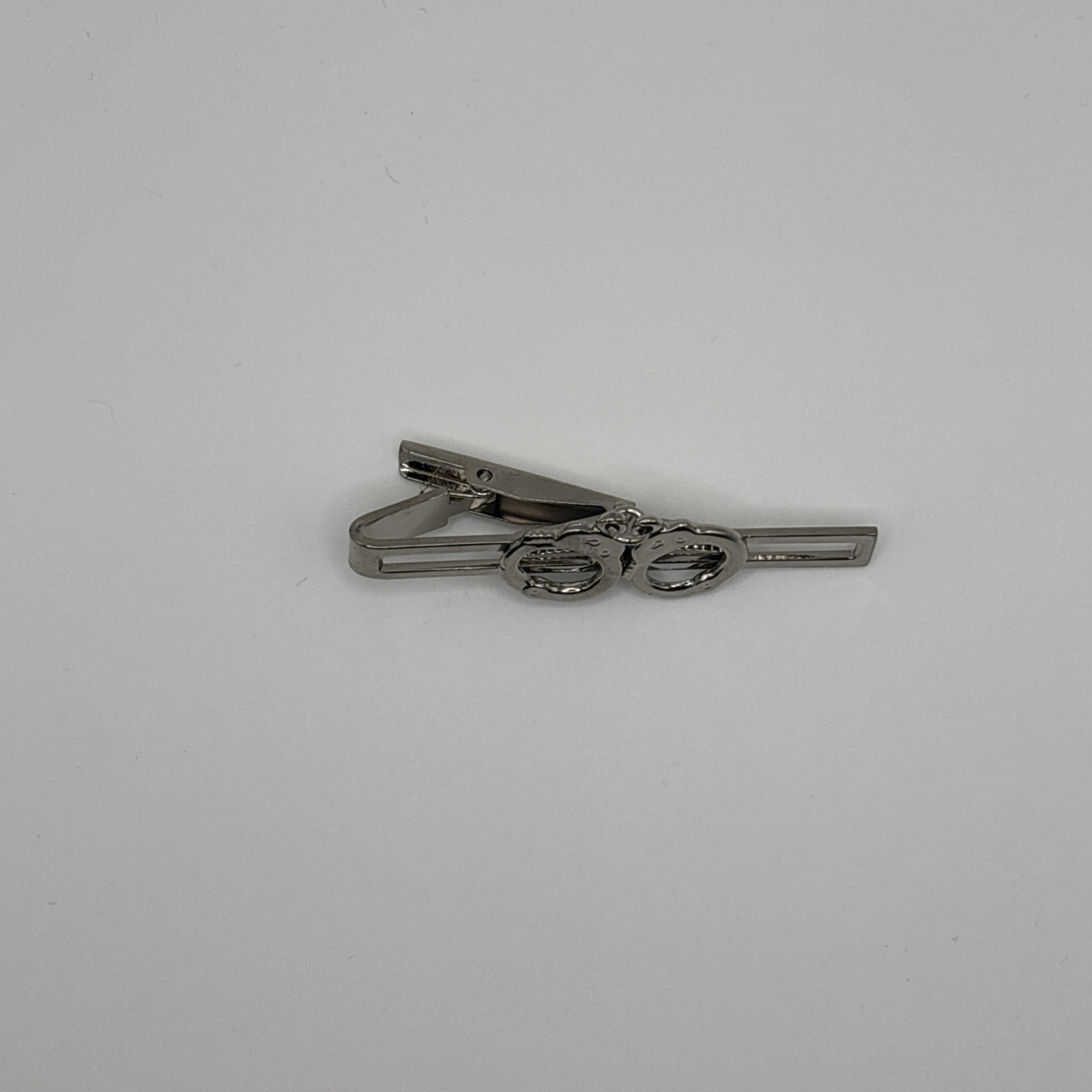 Silver Hand Cuff Tie Clip