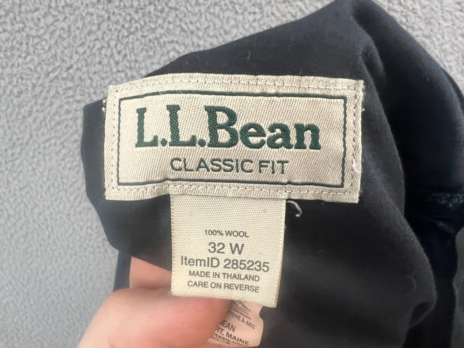 Vintage L.L. Bean Pants Men's 32W (Fits 32x30) Blue Wool Pleated Casual Preppy