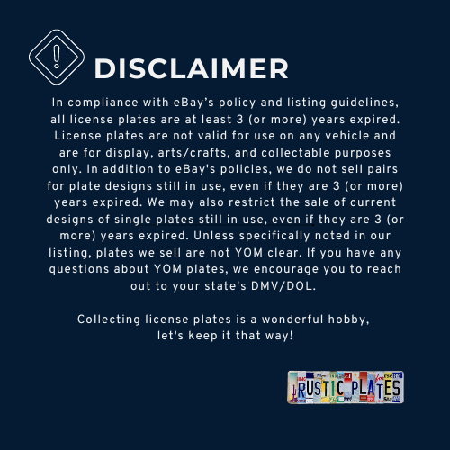 Vintage 10 Pack of License Plates From The 1960's through 1970's