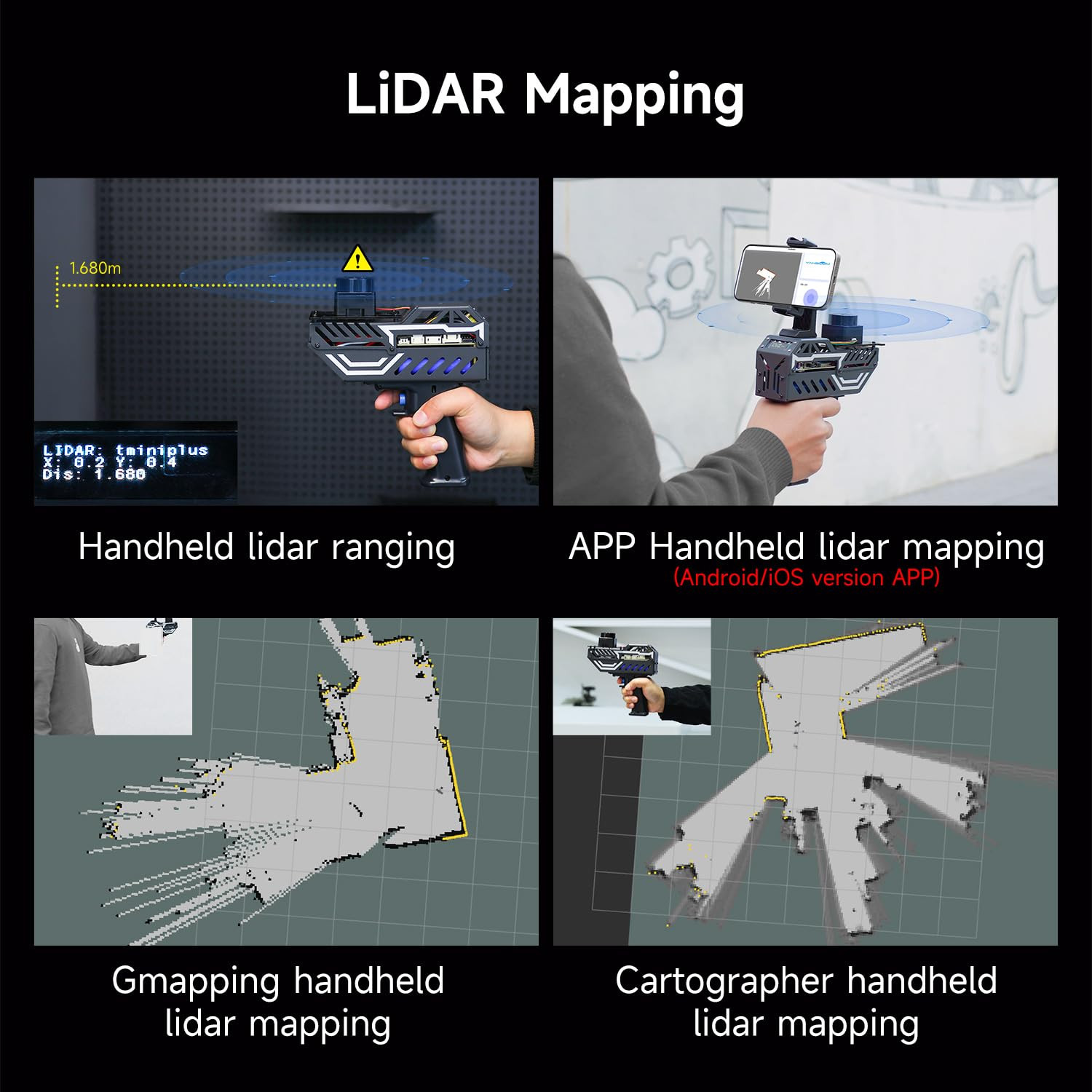Handheld Mapping Navigation Scanning Lidar TOF Ranging Measurement Radius 0.05-1