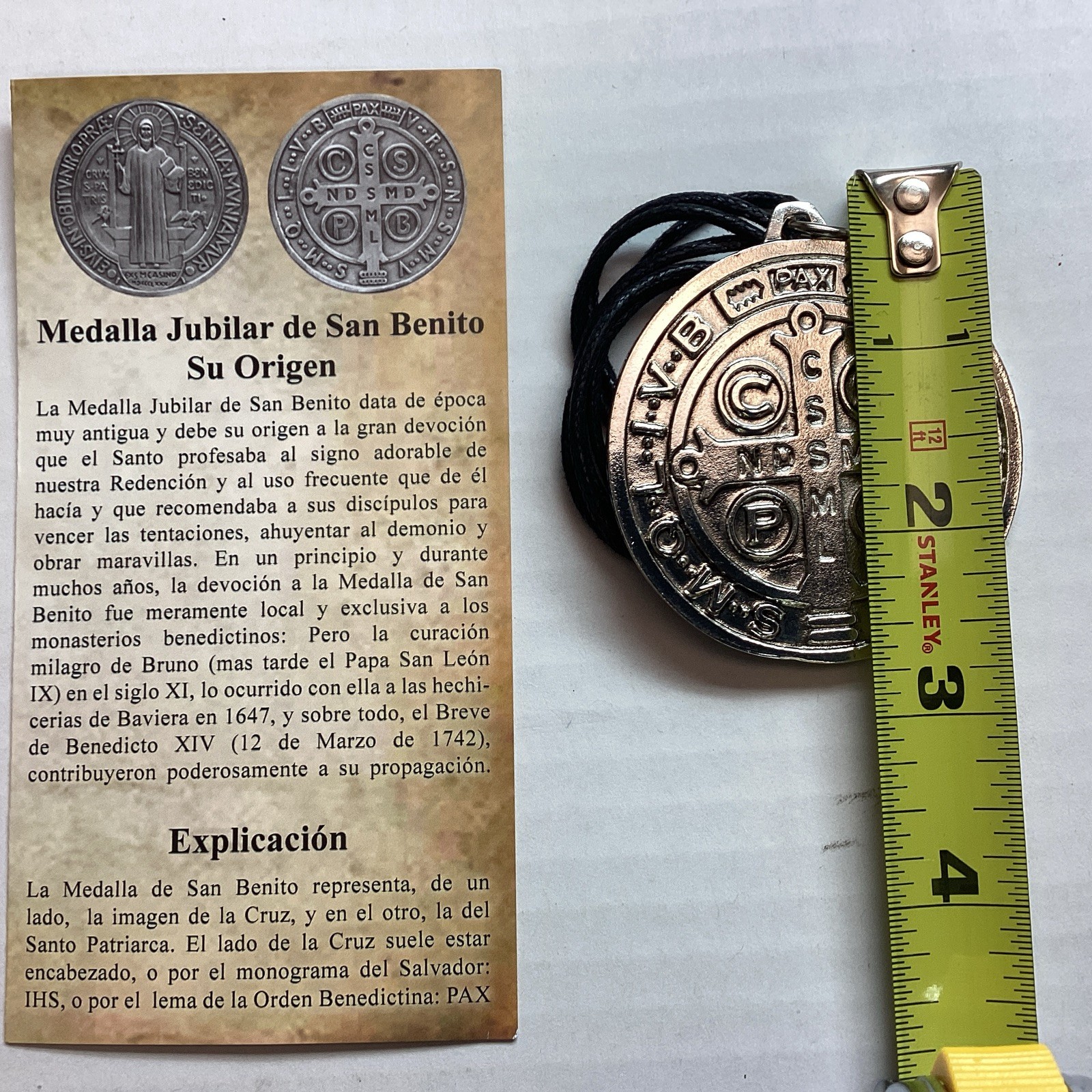 Medal St Benedict 2” Protection Exorcism Holy FavorCard Medalla S Benito Oración
