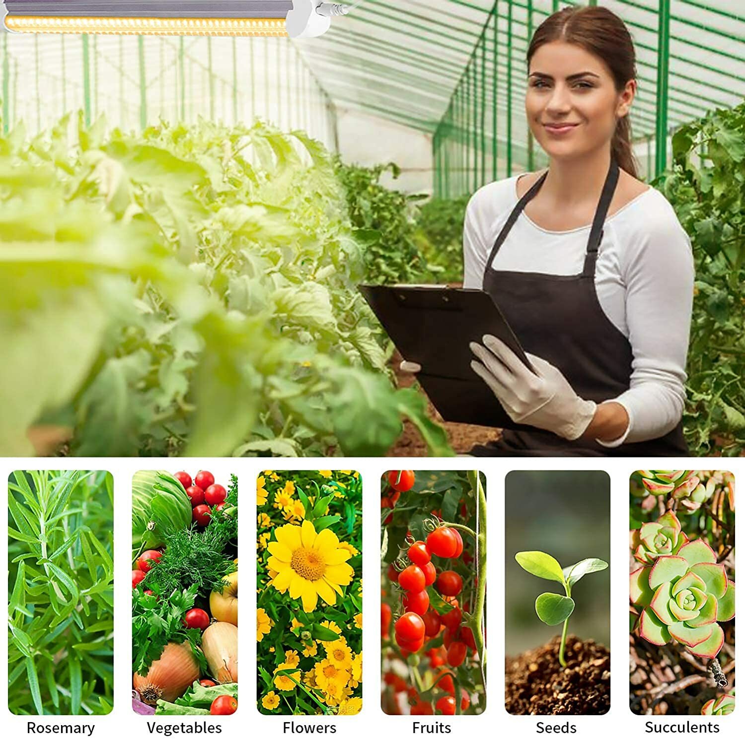 4 Pack T8 LED Grow Light 4FT LED Tube Light Full Spectrum 160W(4 × 40W) 48inches