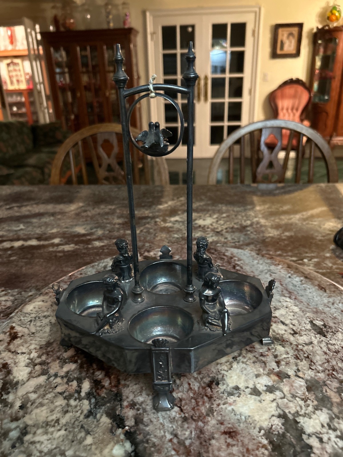 Antique Victorian Silver plated Cruet Condiment or Egg Holder