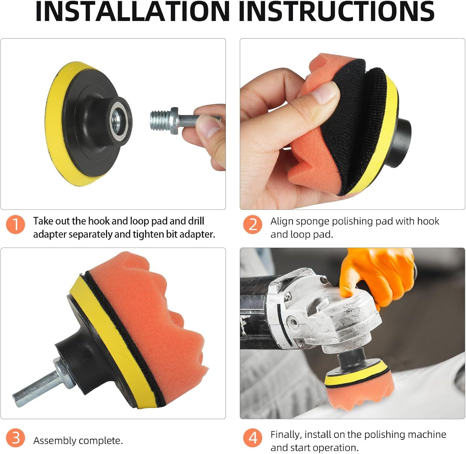 Car Buffing Pads Polishing Sponge Set Waxing Foam Polisher Kit 22pc 3" for Drill