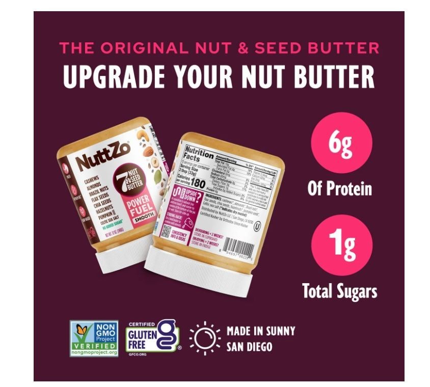 NuttZo Organic Power Fuel Smooth 7 Nuts and Seeds Butter Spread..