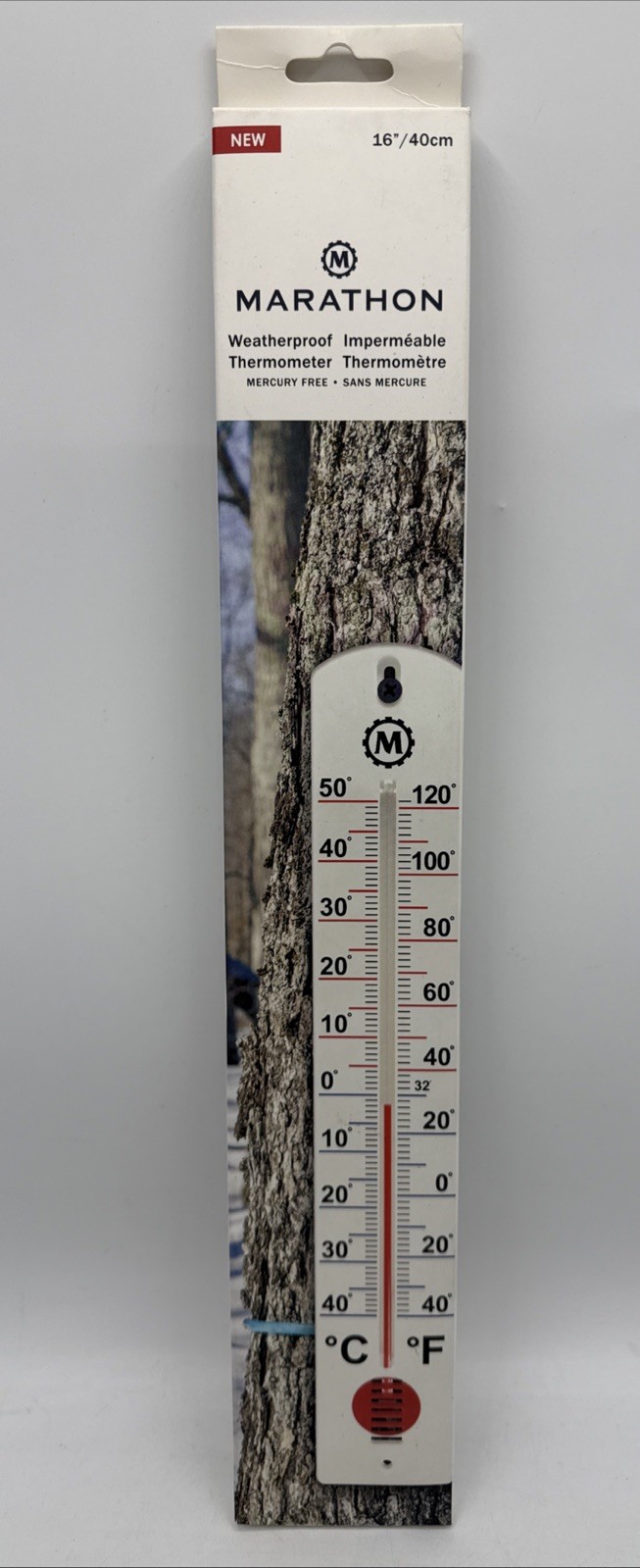 Marathon Vertical Outdoor Thermometer 40Cm Waterproof Temperature Measurement