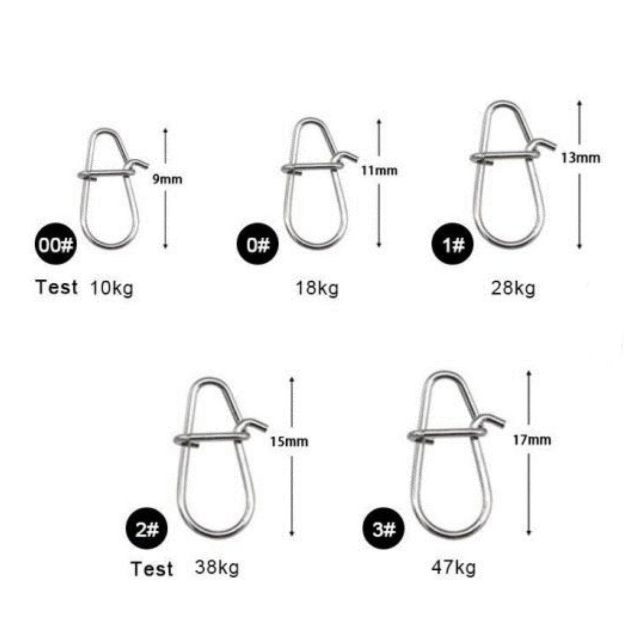 Snaps Stainless Steel Fast Lock Fishing Snap Connectors Walleye Trout 20 Pk