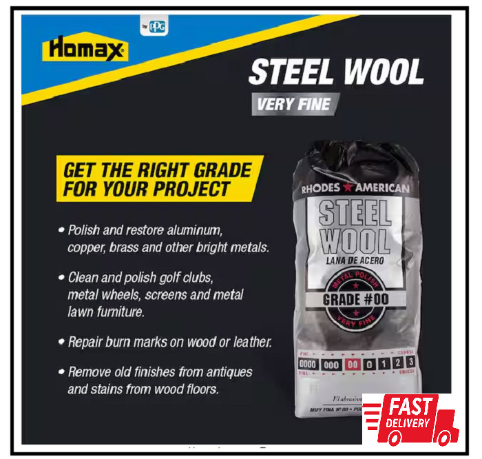 Fine Grade #00 Steel Wool (12-Pad)