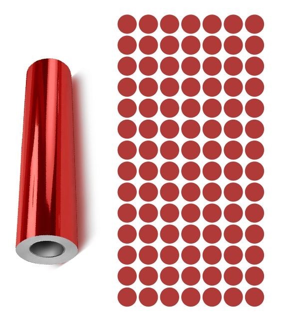 Dots Round Vinyl Color Coded Inventory Label Chrome Red 1/2 Inch Stickers