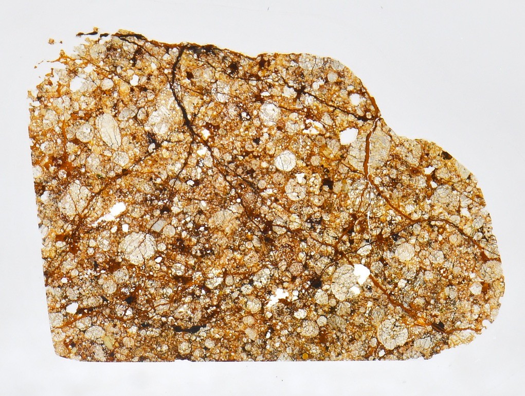 Meteorite QATAR 001 - rare Chondrite from Qatar ! Microscope Slide Thin Section