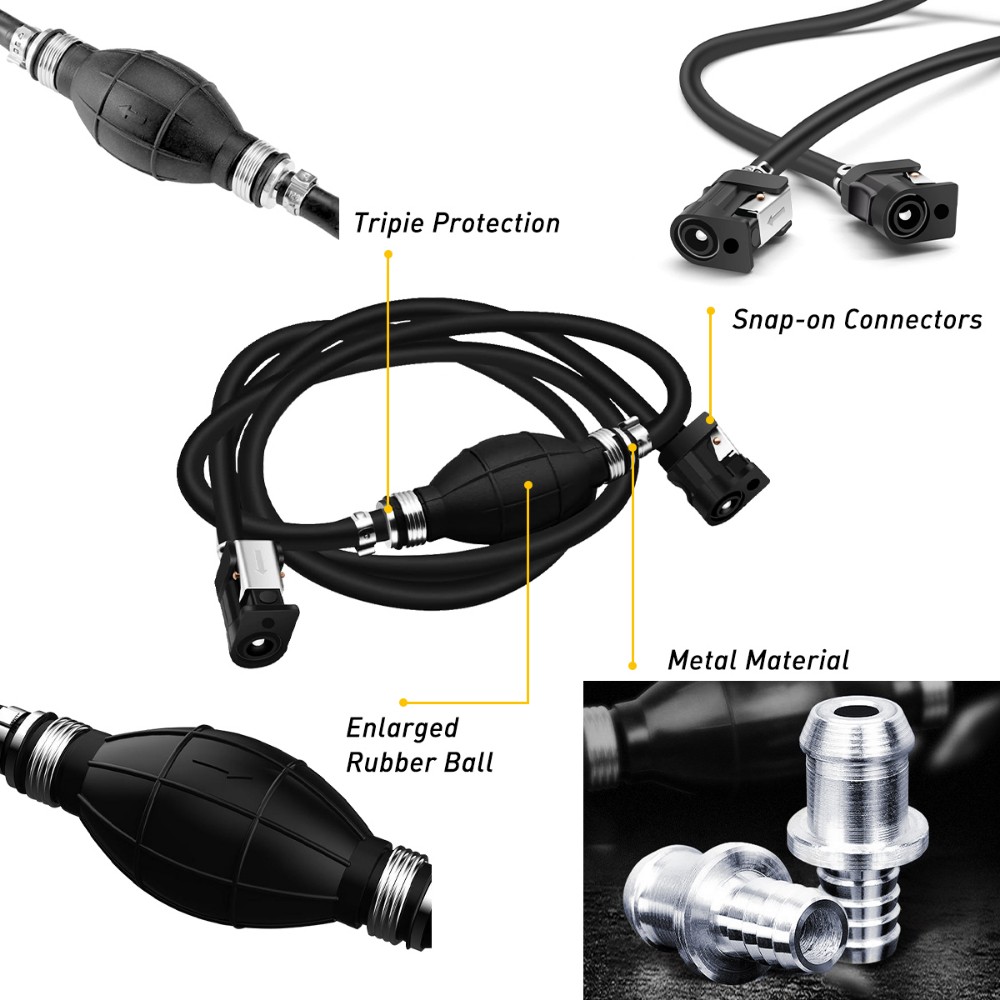 Universal 3/8" Marine Outboard Boat Fuel/Gas Hose Line Assembly Free Shipping US