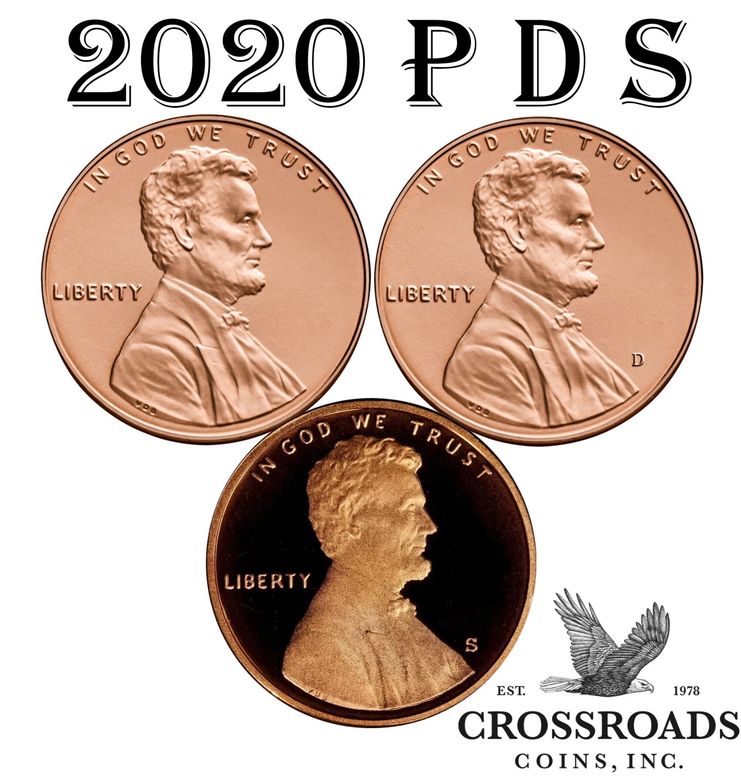 2020 P D S Lincoln Shield Proof Penny Set ~ Proof from Set, P/D from Rolls.