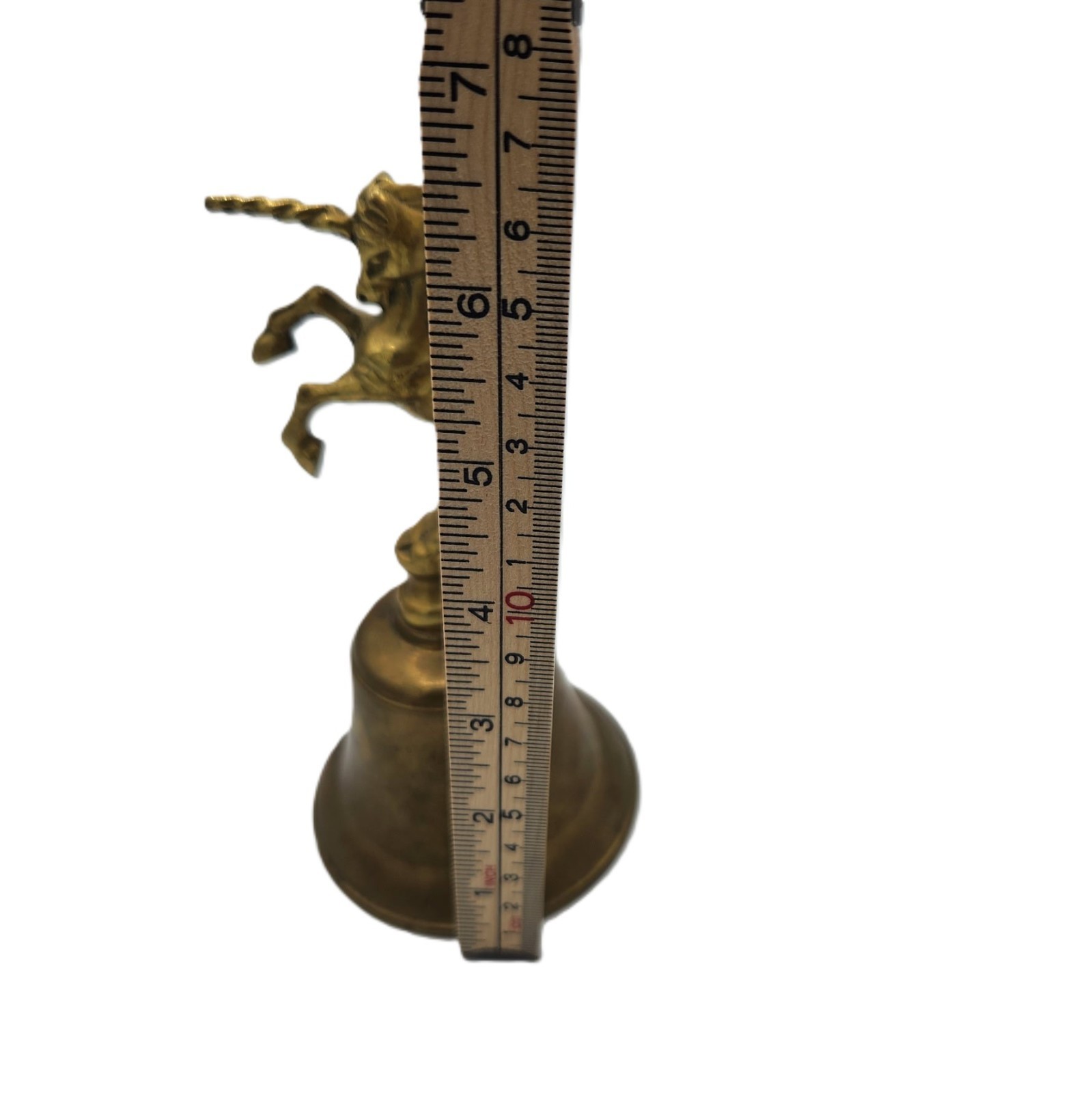 Vintage Solid Brass Unicorn Bell Fantasy Fairytale Call Bell Patina Mystical