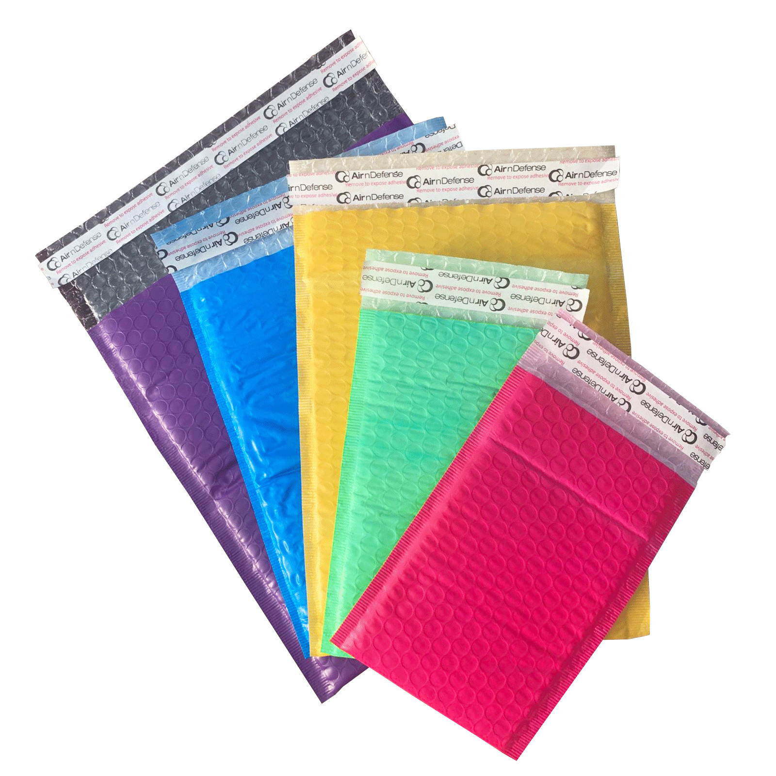 AirnDefense Poly Bubble Mailers Envelope #000 4x8 #0 6.5x10 #2 8.5x12 #5 10.5x16