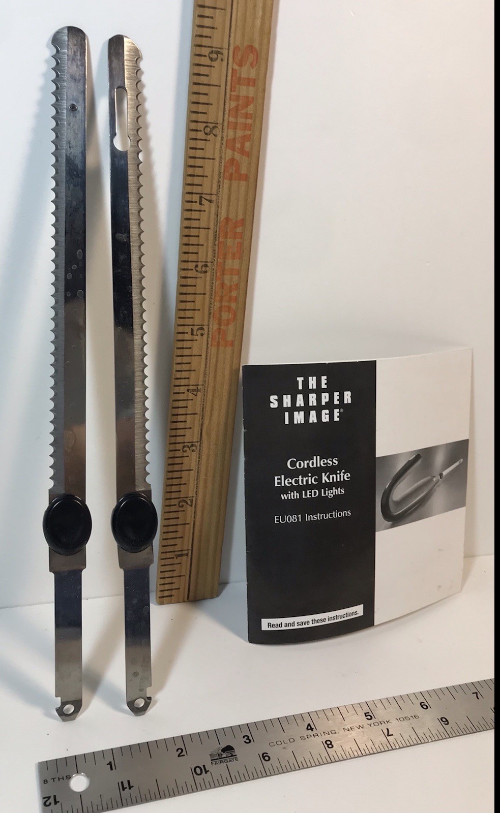 BLADES ONLY for EU081 SHARPER IMAGE Cordless Electric KNIFE + Instructions AS-IS