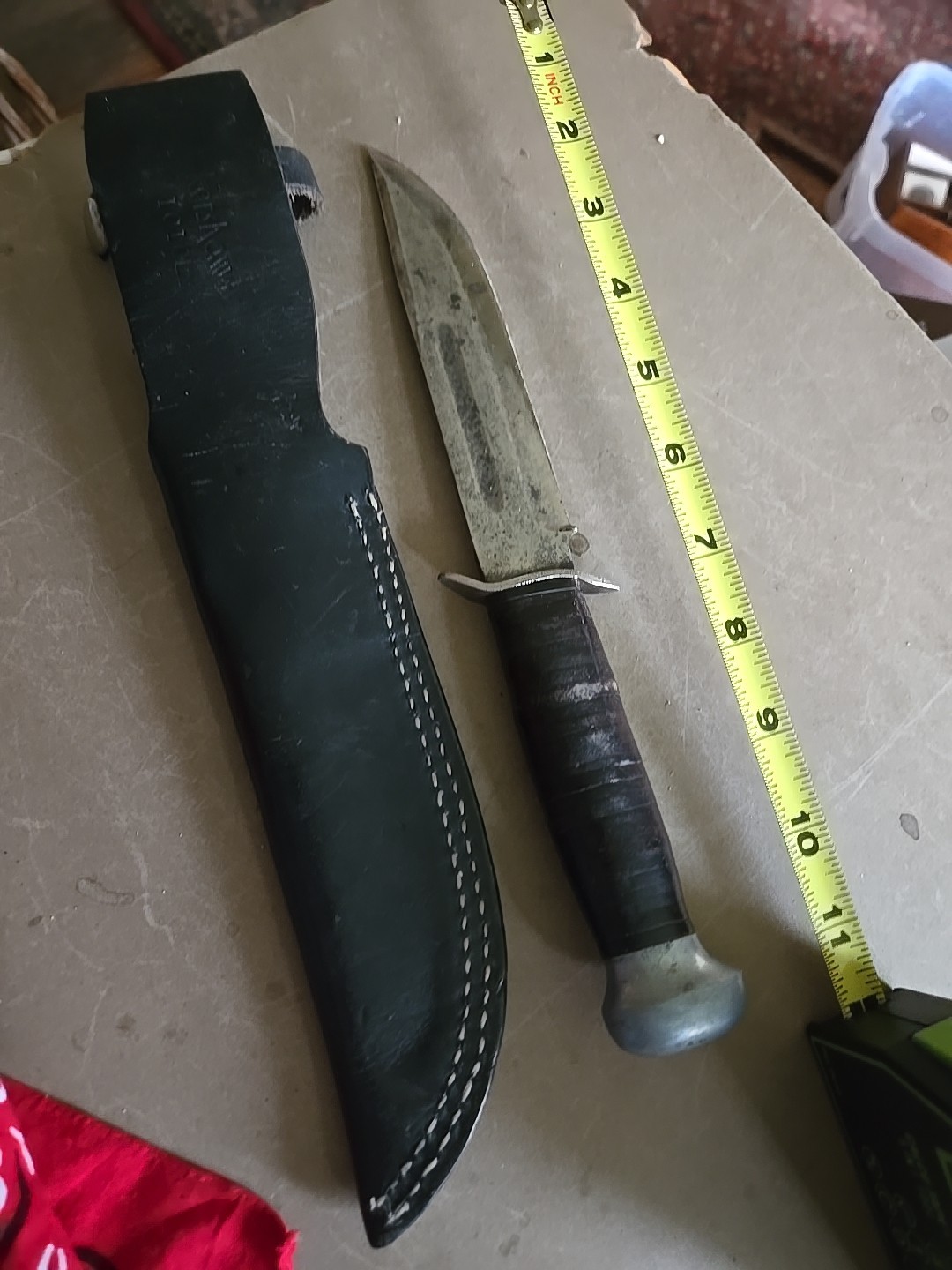 Vintage US WW2 Pal RH-36 Fighting Knife & Leather Sheath Please Read