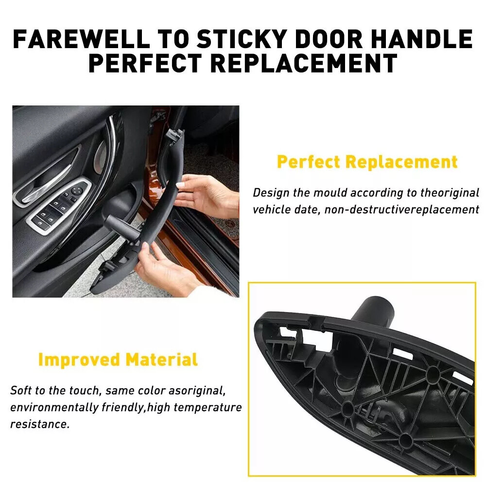 2PCS Black Interior Door Pull Handle Cover For BMW 3 4 series F30 F31 F32 F35 M3