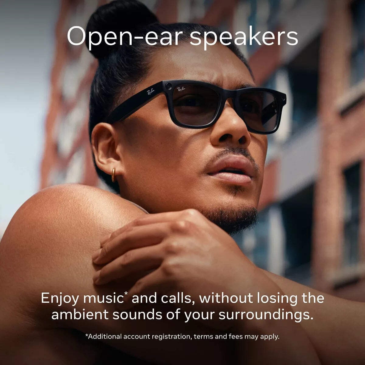 Ray-Ban Meta Wayfarer, (Refurbished), Matte Black / Gradient Graphite Polarized,