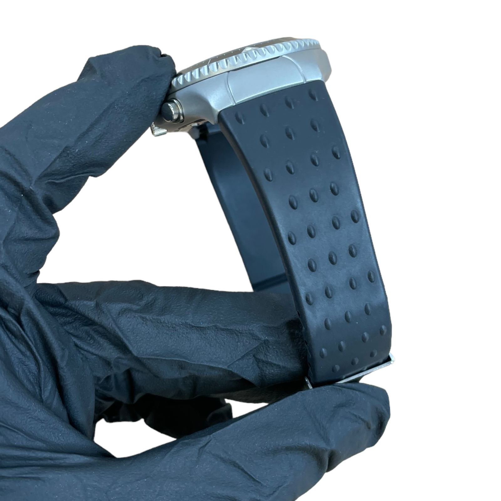 STUSSY TOURMASTER Silver Wrist Watch Rubber Black Band