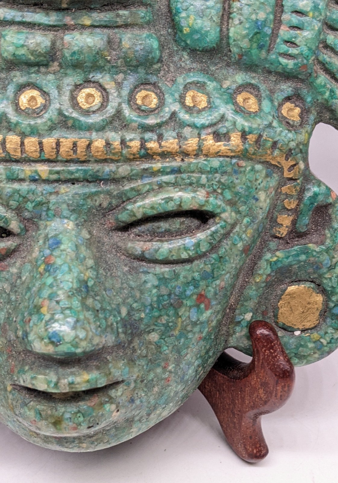 Mexican Aztec Malachite Resin Mask Repro