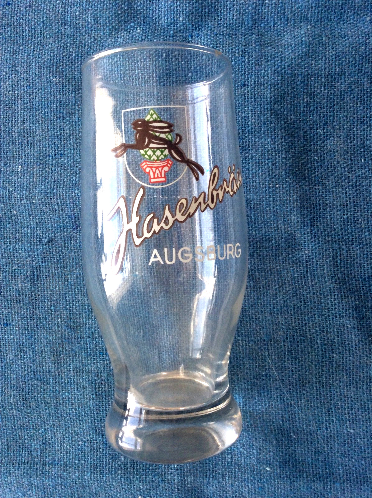 Hasenbrau Vintage 5.5"/.25 L Beer Glass; Augsburg; Bavaria; Germany