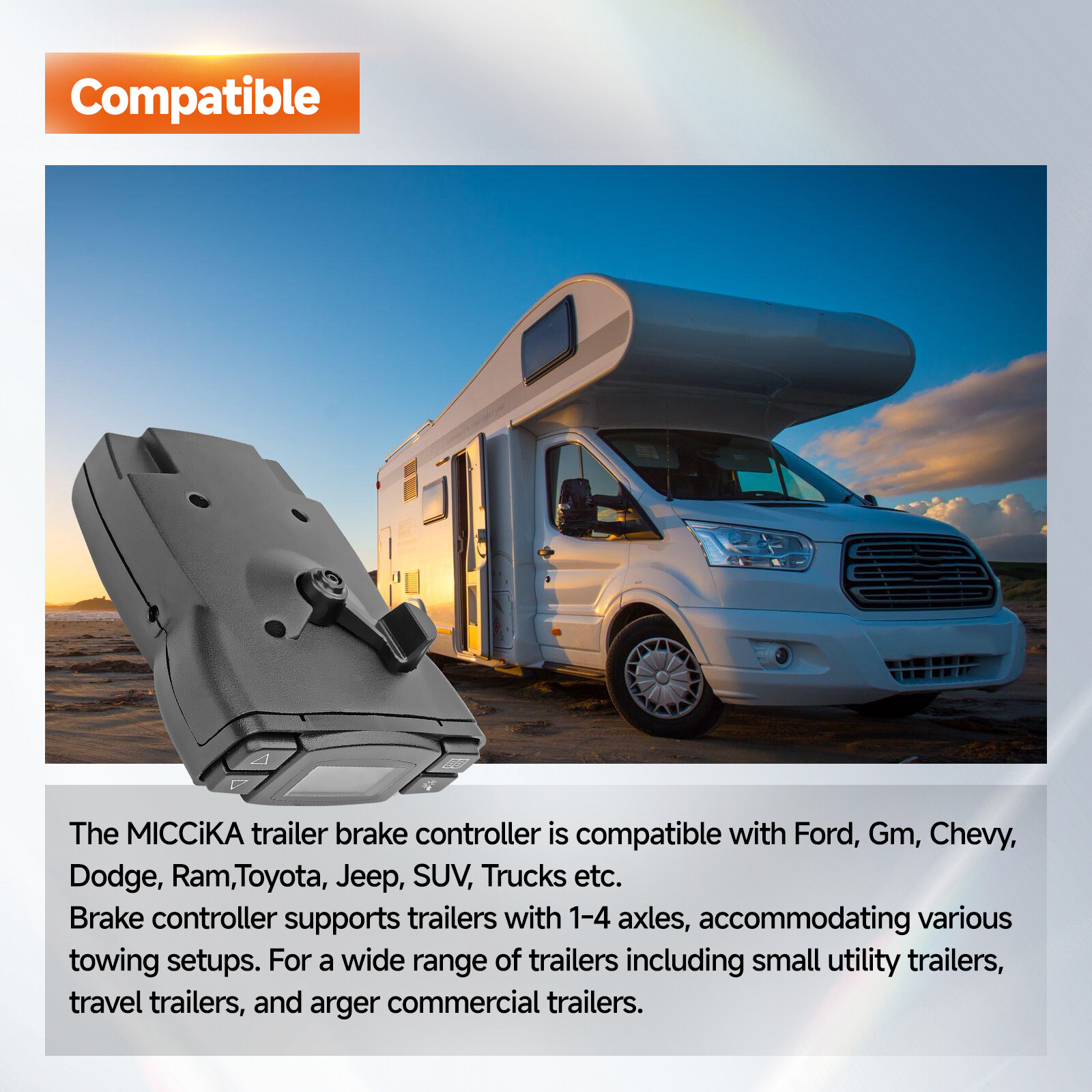 Tekonsha P3 Prodigy Electric Trailer Brake Control Module Controller Box 90195