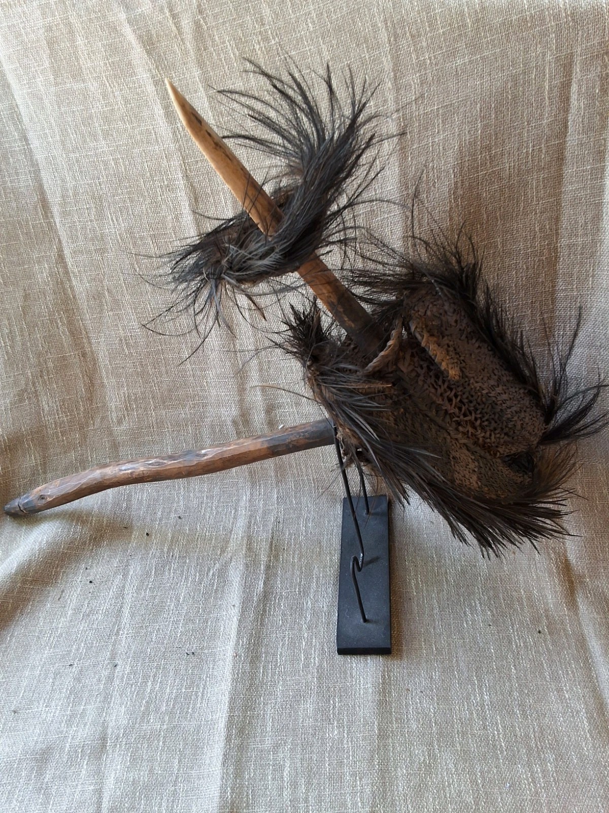 Papua New Guinea Bone Axe with Cassowary feathers - Ceremonial Dance