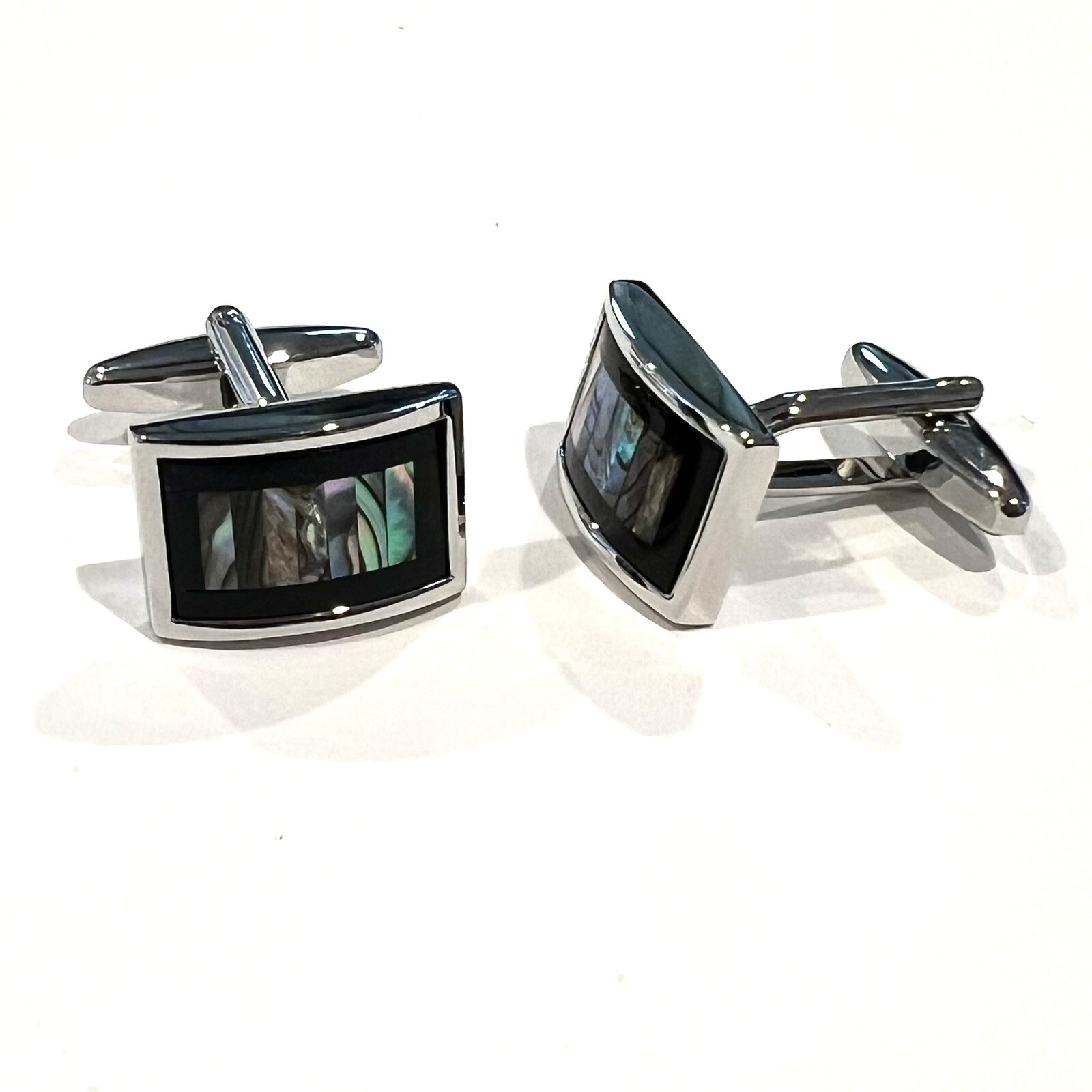 Onyx Frame Abalone Cufflinks For Men Birthday Wedding Abalone Cufflink