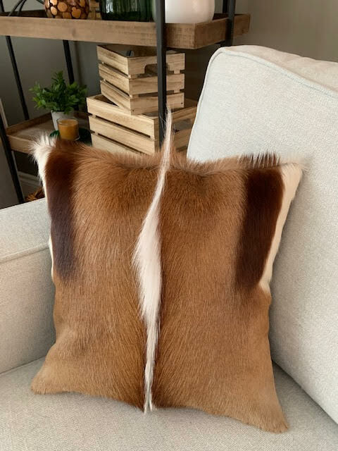 Springbok Skin Pillow Case 17x17" Springbok Skin Cushion Case Beige Backing