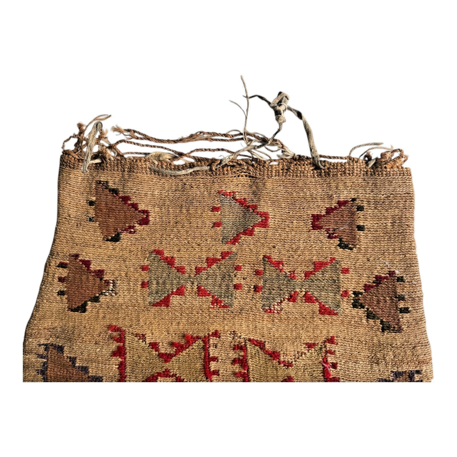 Antique Native American Plateau Nez Perce Double Sided Corn Husk Flat Bag