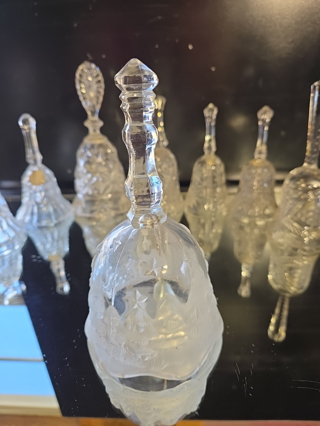 ​Lot 9 Vintage Crystal Glass Bells Waterford 12 Days Christmas Hofbauer Byrdes