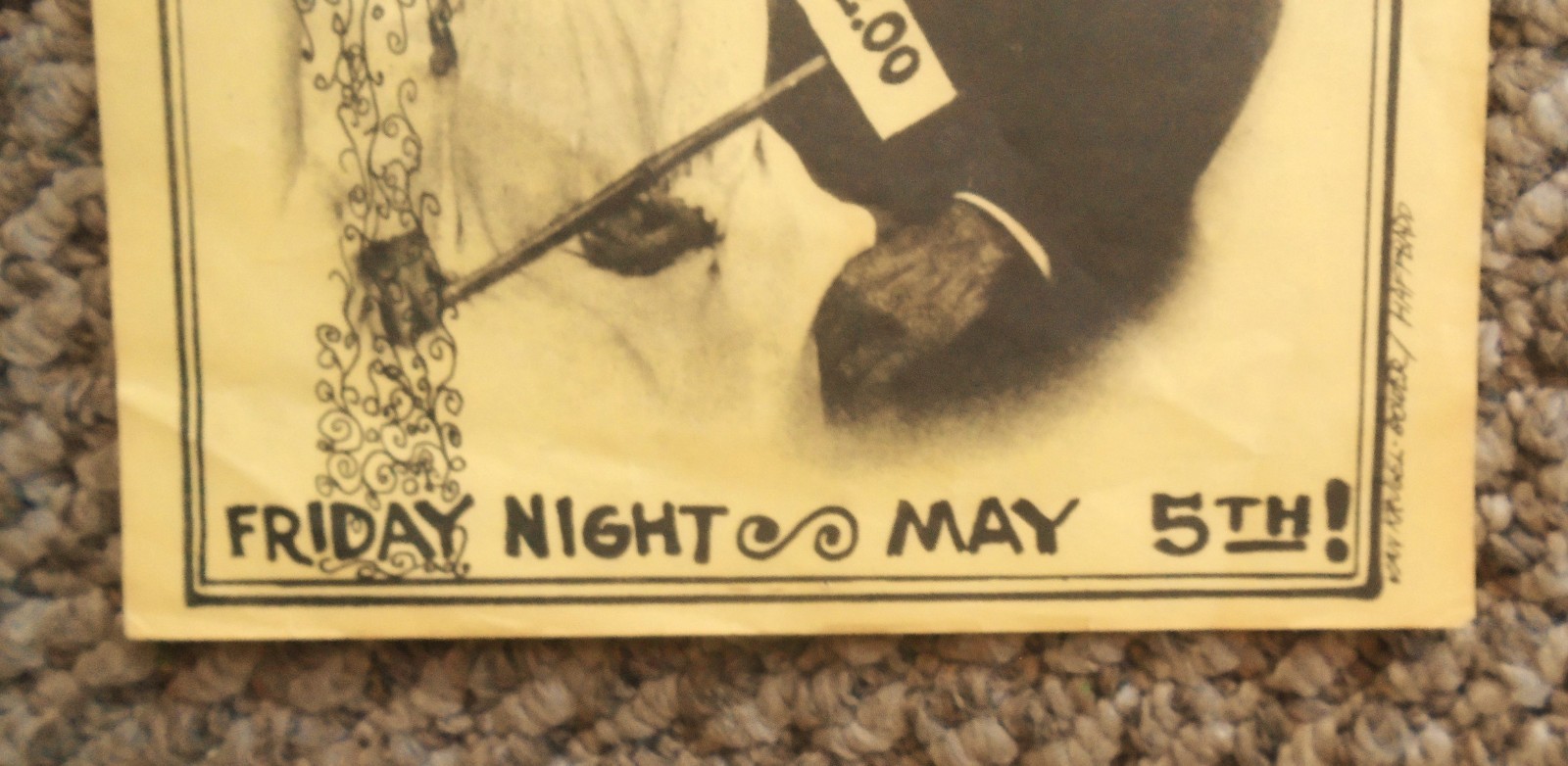 RARE_ORIGINAL CONCERT HANDBILL-AOR 2.304_J N BOWER-R VANKRUGEL-HAFFBAD-CJ & FISH