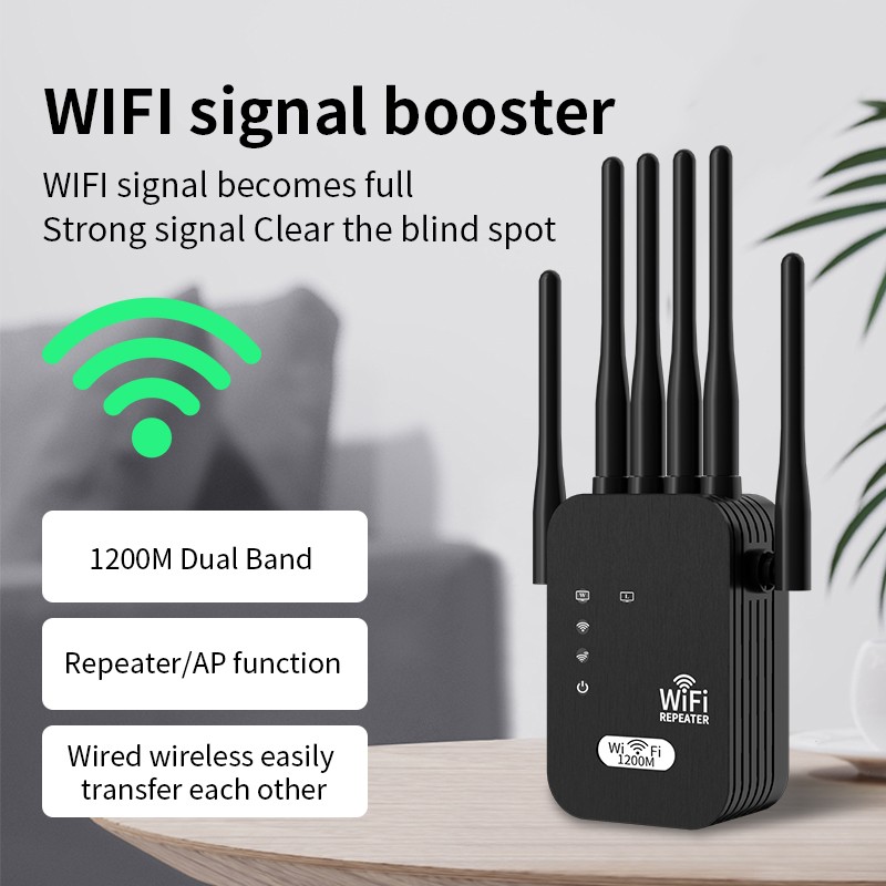 5G Internet WiFi High-Speed Extender Amplifier Router Signal Booster 867Mbps