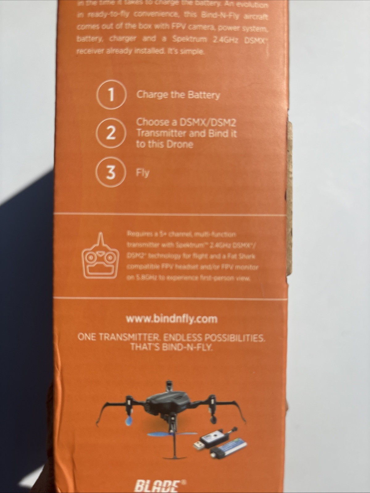 Blade BLH9180 Nano QX2 FPV Horizon Drone Bind N Fly No Charger Mint