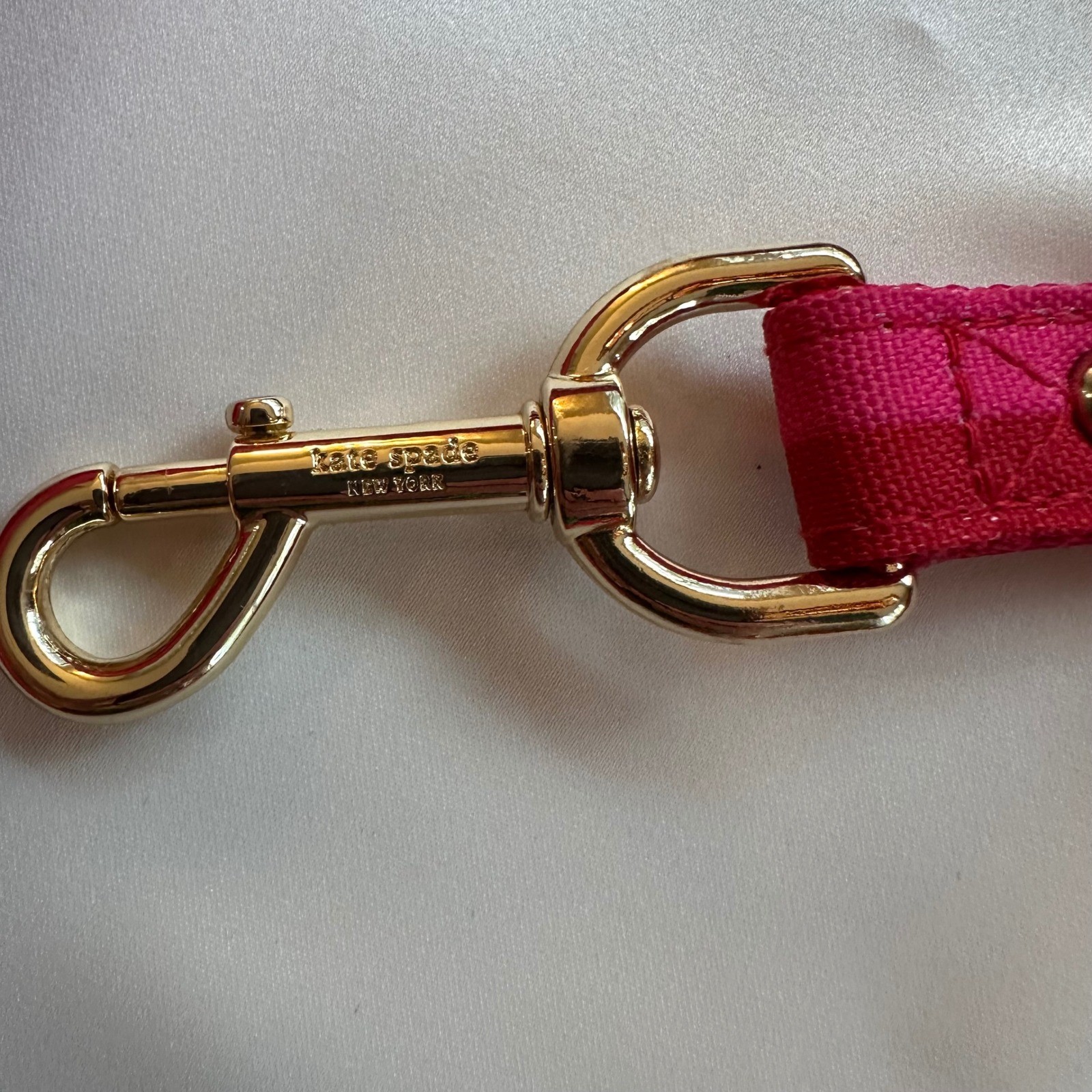 Kate Spade New York Red & Pink Stripe Dog Leash Gold Hardware